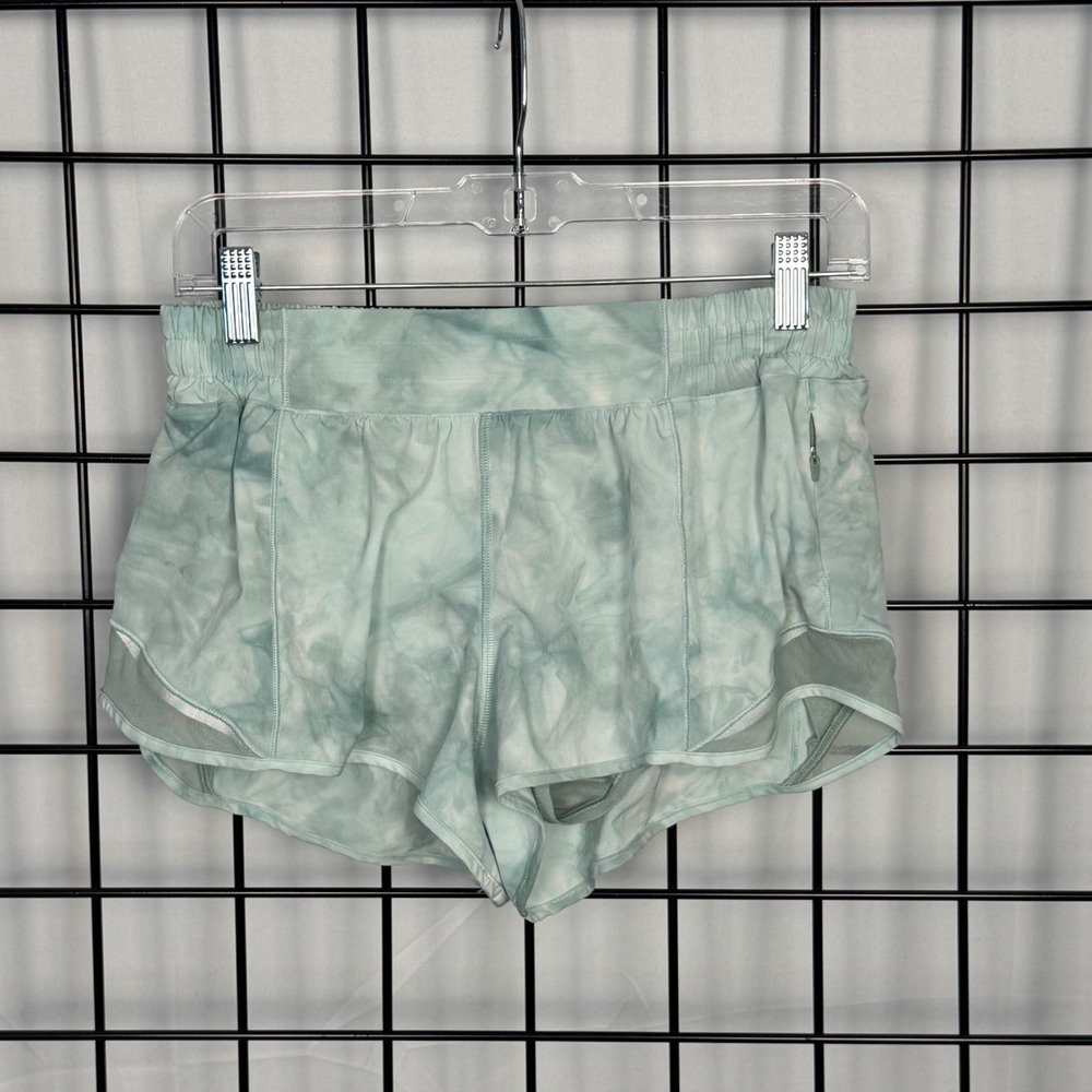 Lululemon Hotty Hot LR Lined Shorts Womens 8 Diamond Dye White 2.5" Inseam